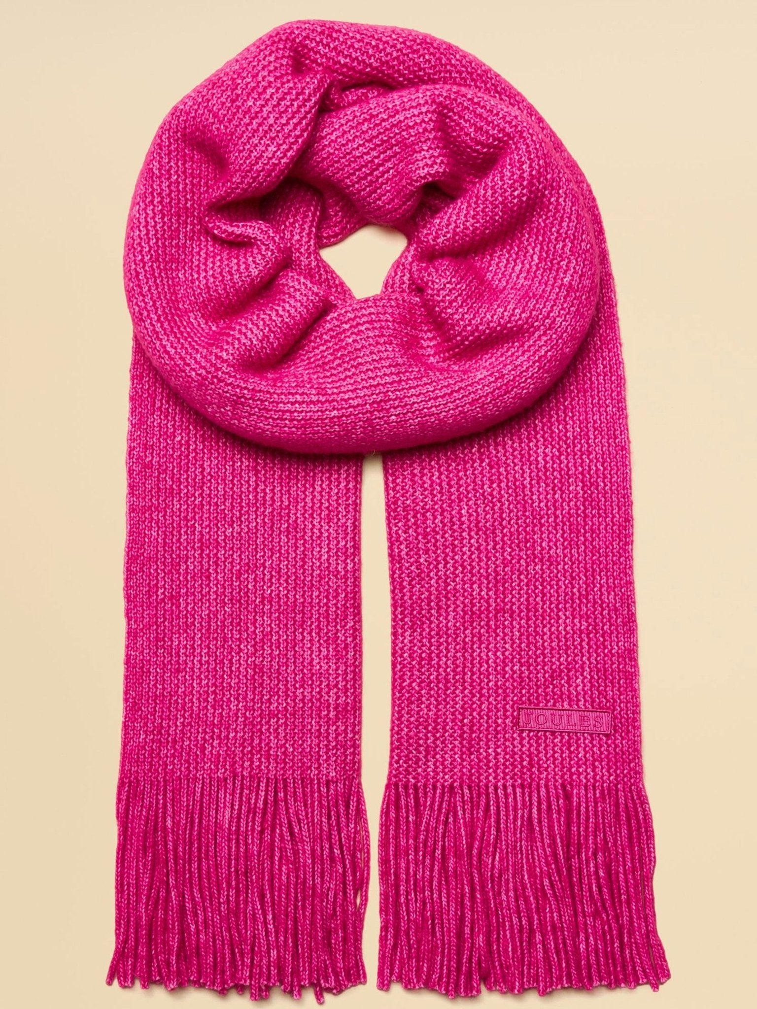 Joules Rosa Oatmeal Knitted Scarf – Soft Fringed Winter Wrap Joules Ladies Headwear