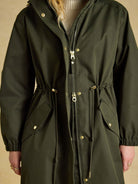 Joules Stormwell Ladies Waterproof Longline Raincoat with Hood Joules Outerwear