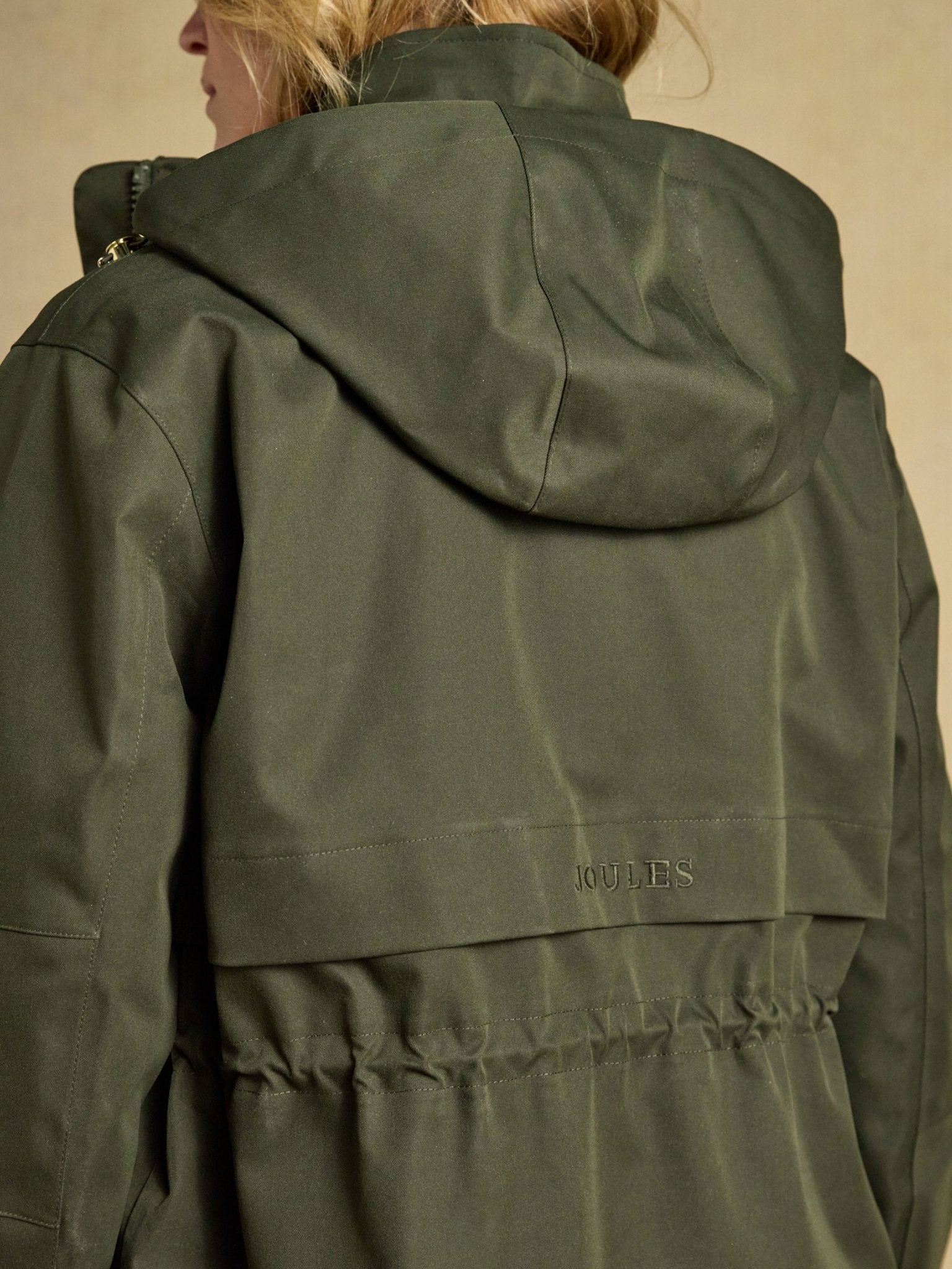 Joules Stormwell Ladies Waterproof Longline Raincoat with Hood Joules Outerwear
