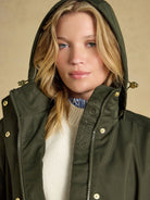 Joules Stormwell Ladies Waterproof Longline Raincoat with Hood Joules Outerwear