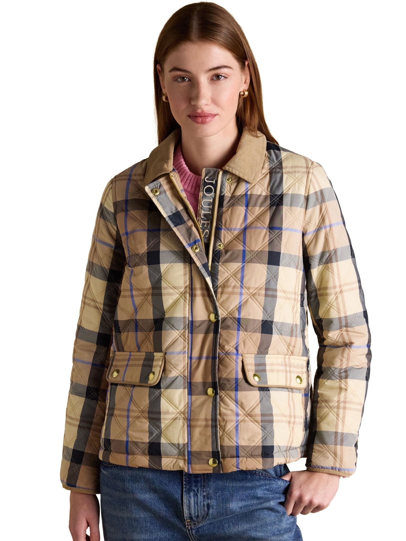 Joules Womens Harrogate Jacket / Ladies showerproof quilted barn jacket Joules Outerwear