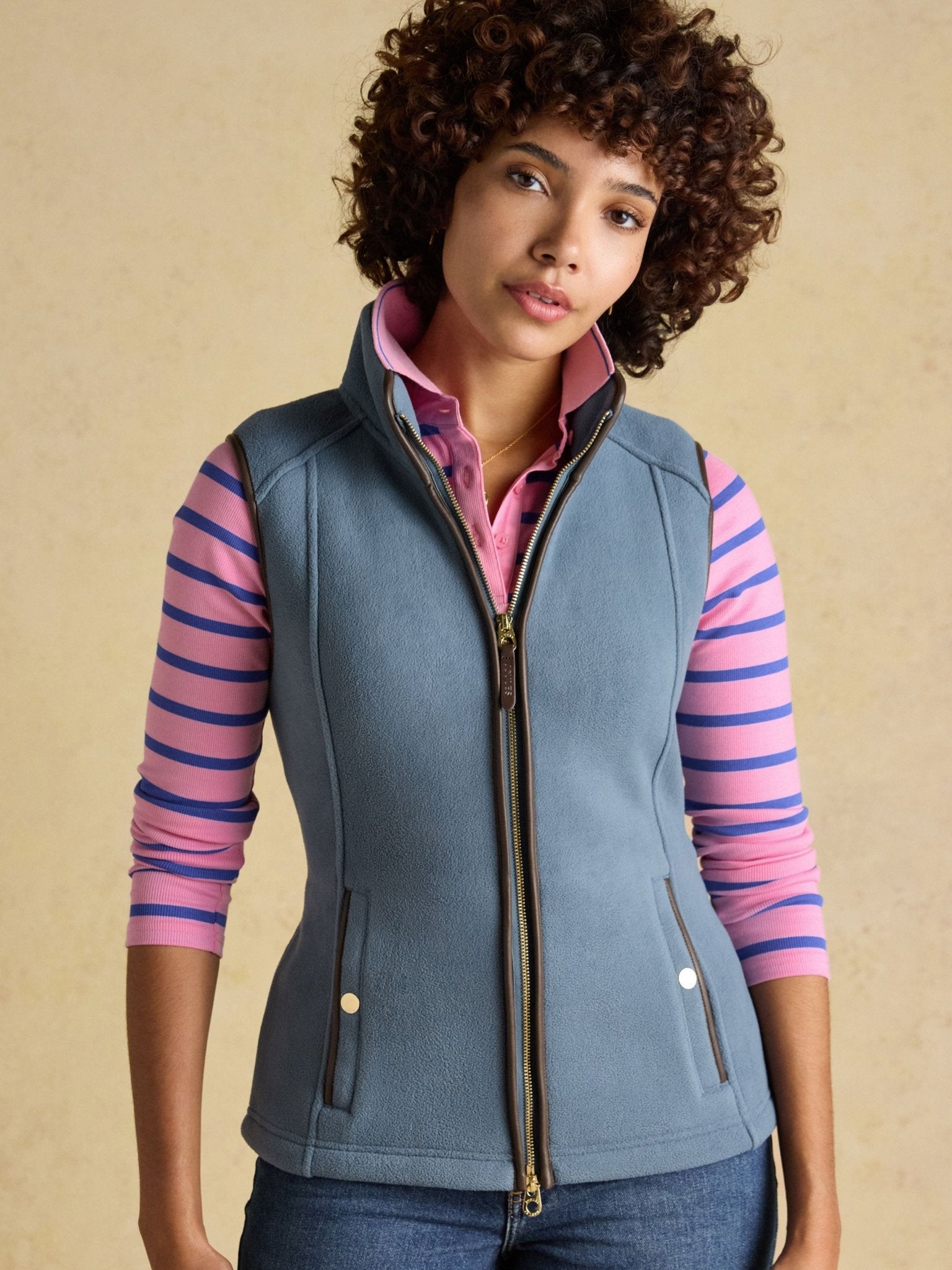 Joules Womens Heritage Fleece Gilet / Ladies Full zip fleece waistcoat / vest Joules Fleece & Gilet