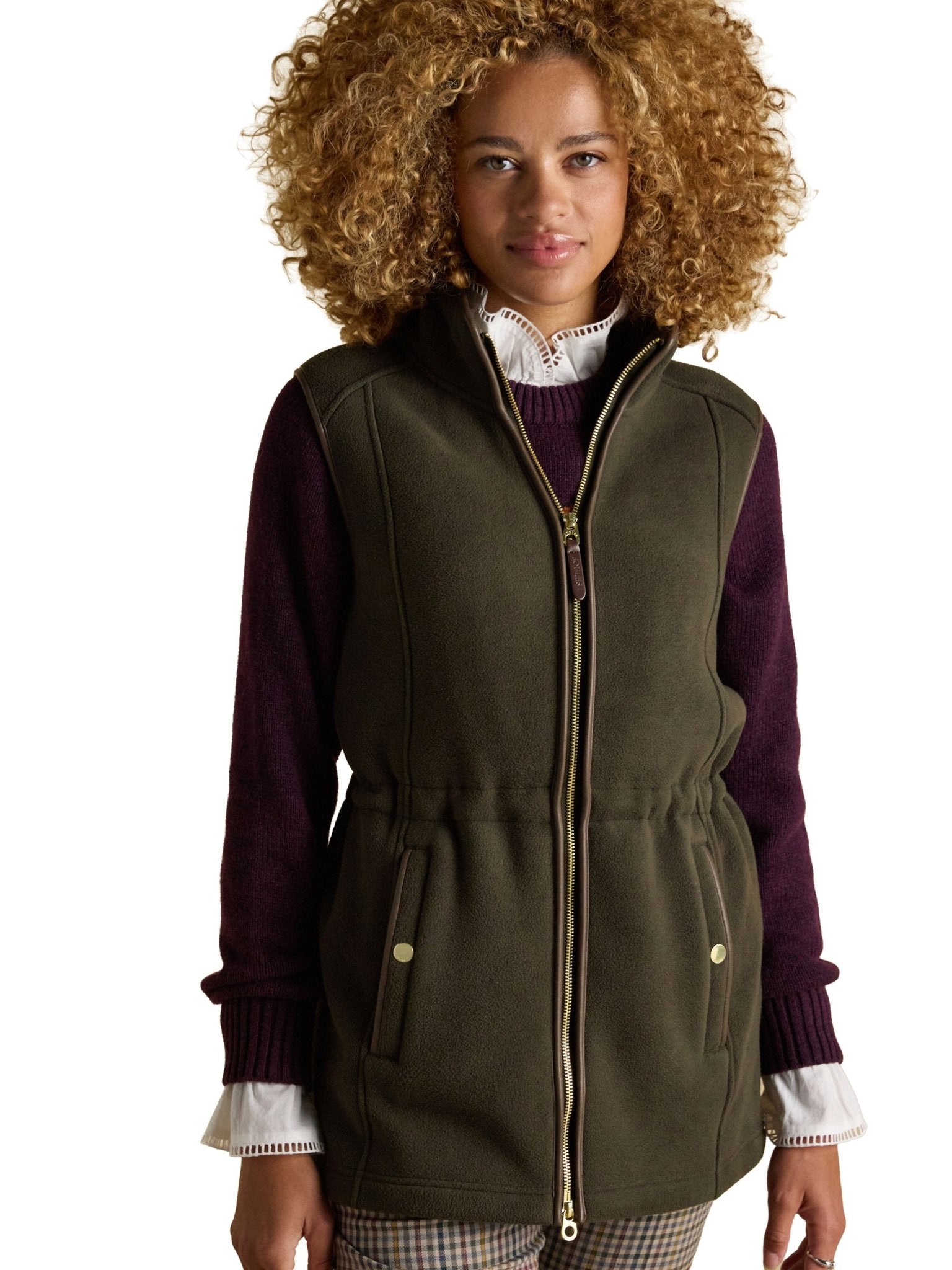 Joules Womens Heritage Longline Fleece Gilet / Ladies Full zip fleece waistcoat Vest Joules