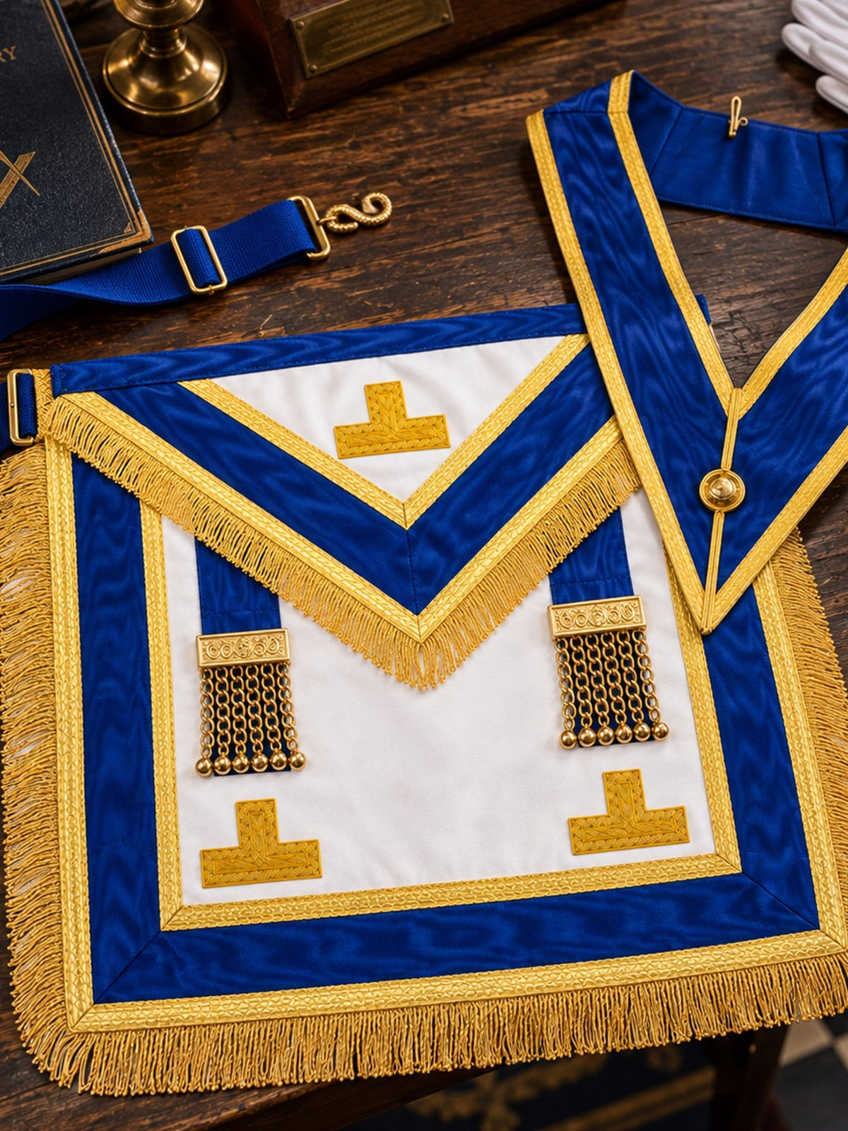 Masonic Provincial Apron & Collar Set | Lambskin UK Masonic Regalia Apron