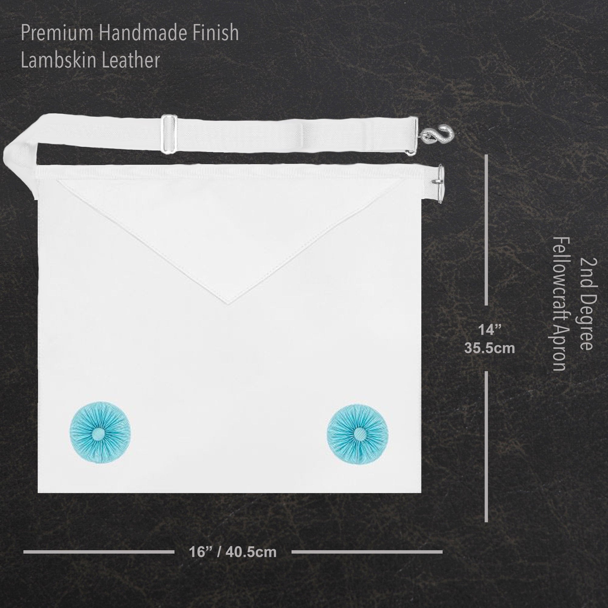 Masonic Regalia UK - Freemason Fellowcraft Apron - Craft Premium Lambskin Leather - 2nd Degree Masons Apron - Masonic For Freemason Men