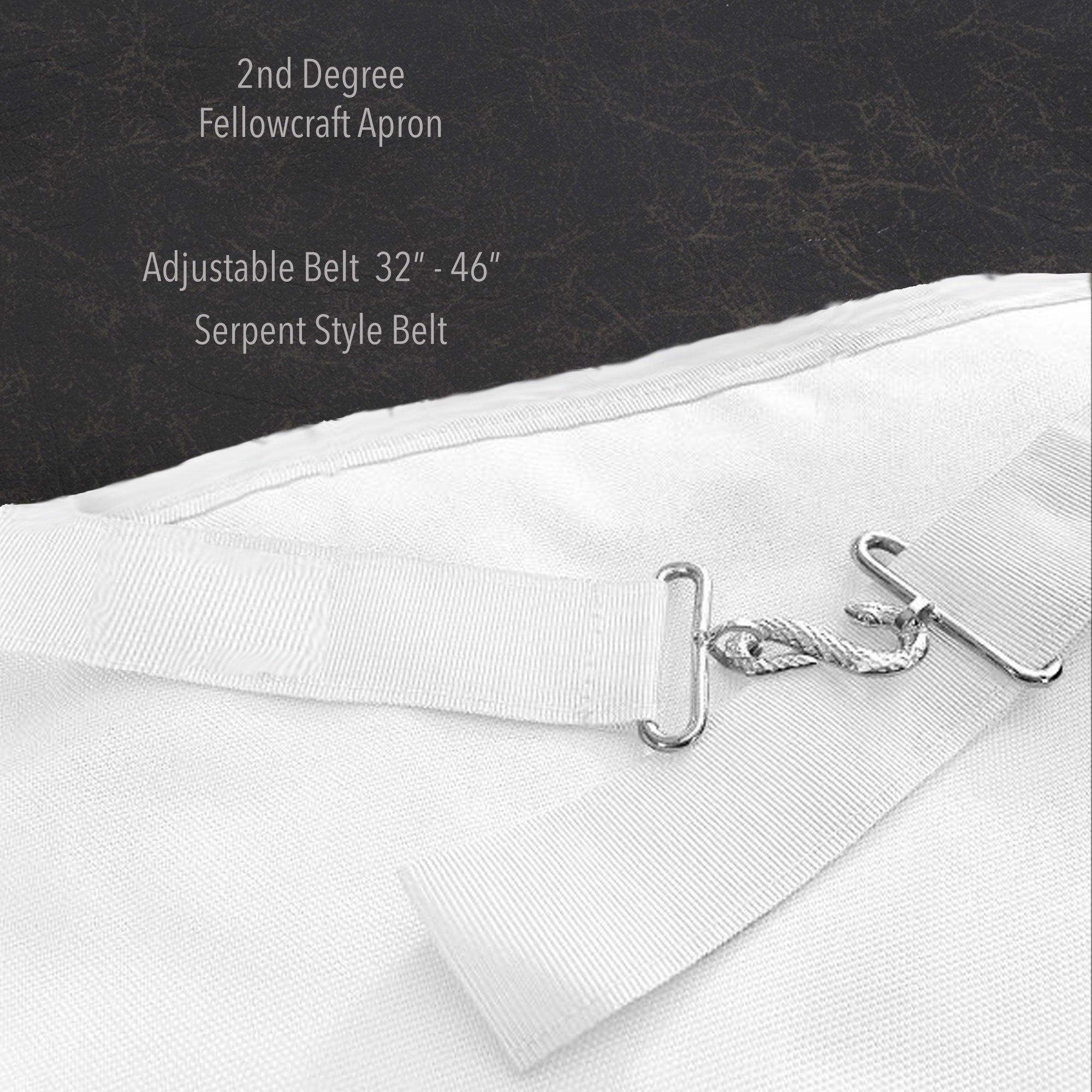 Masonic Regalia UK - Freemason Fellowcraft Apron - Craft Premium Lambskin Leather - 2nd Degree Masons Apron - Masonic For Freemason Men
