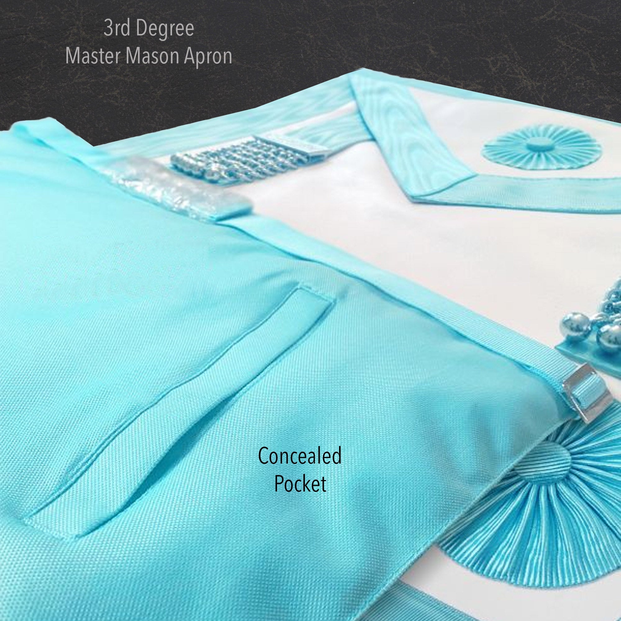 Masonic Regalia UK - Freemason Master Masons Apron - Craft Premium Lambskin Leather - 3rd Degree Master Masons Apron - Masonic Gift Accessory For Freemason Men