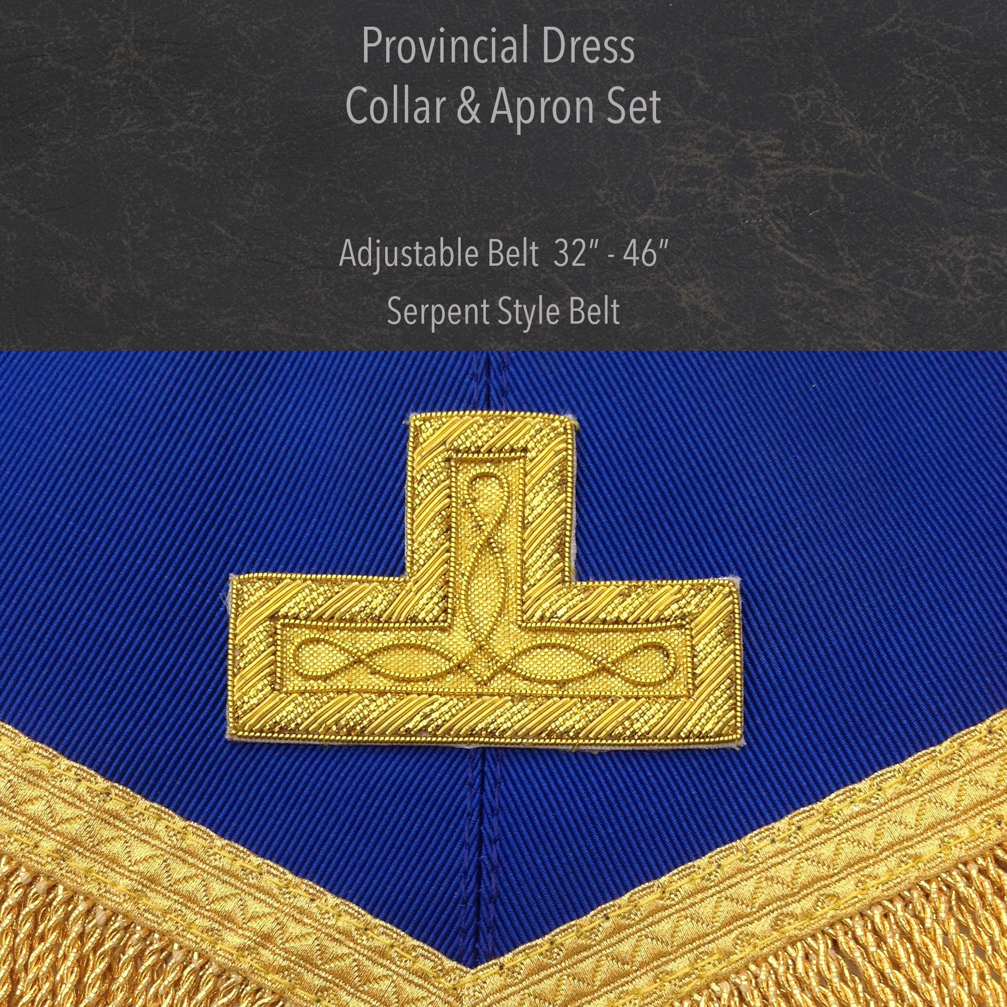 Masonic Regalia UK - Freemason Provincial Dress Collar and Apron Set - Masonic Men