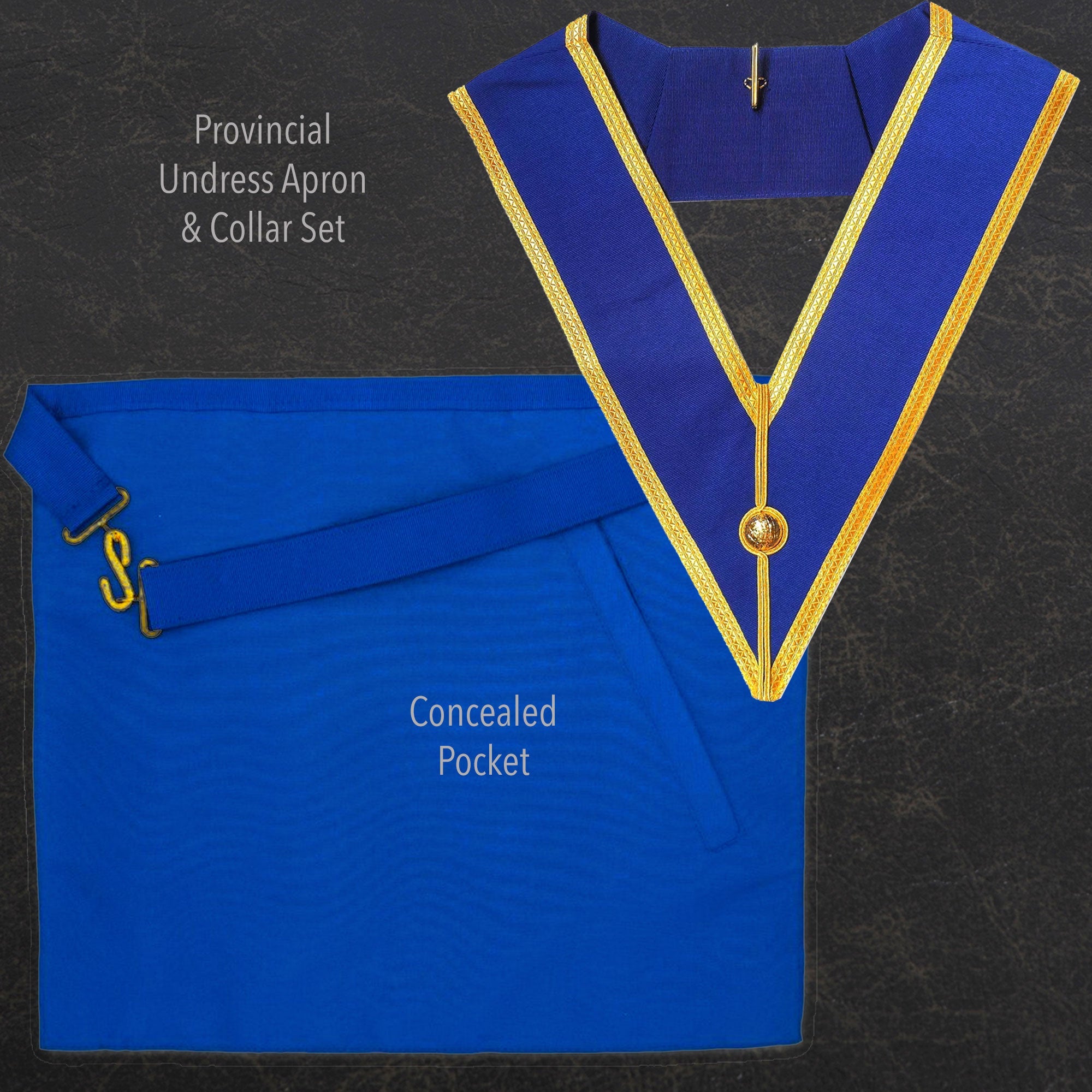 Masonic Regalia UK Freemason Provincial Undress Collar and Apron Set - Masonic Men Masonic Regalia Apron