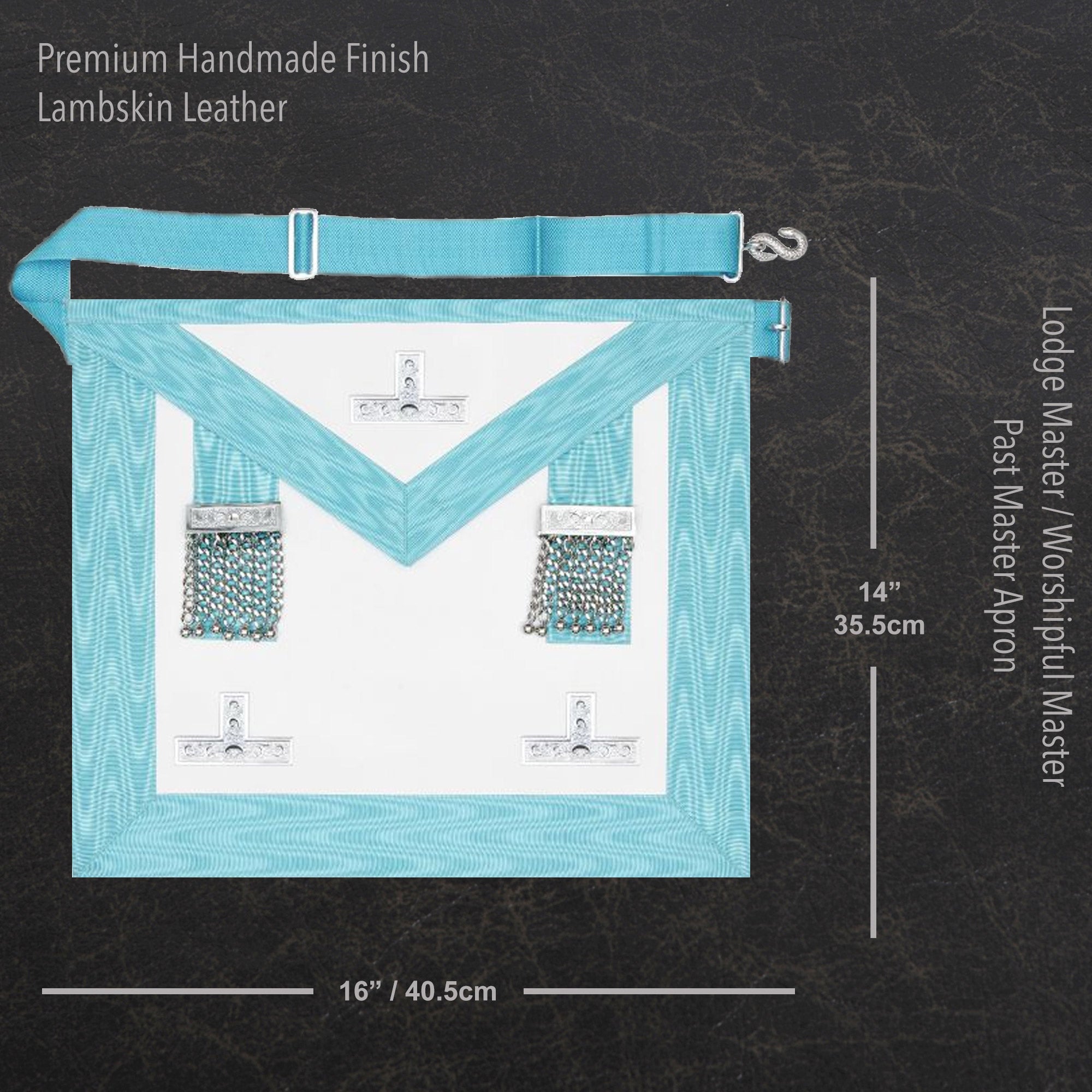 Worshipful Master / Past Master Apron - Premium Lambskin Leather - Masons Craft Masonic regalia