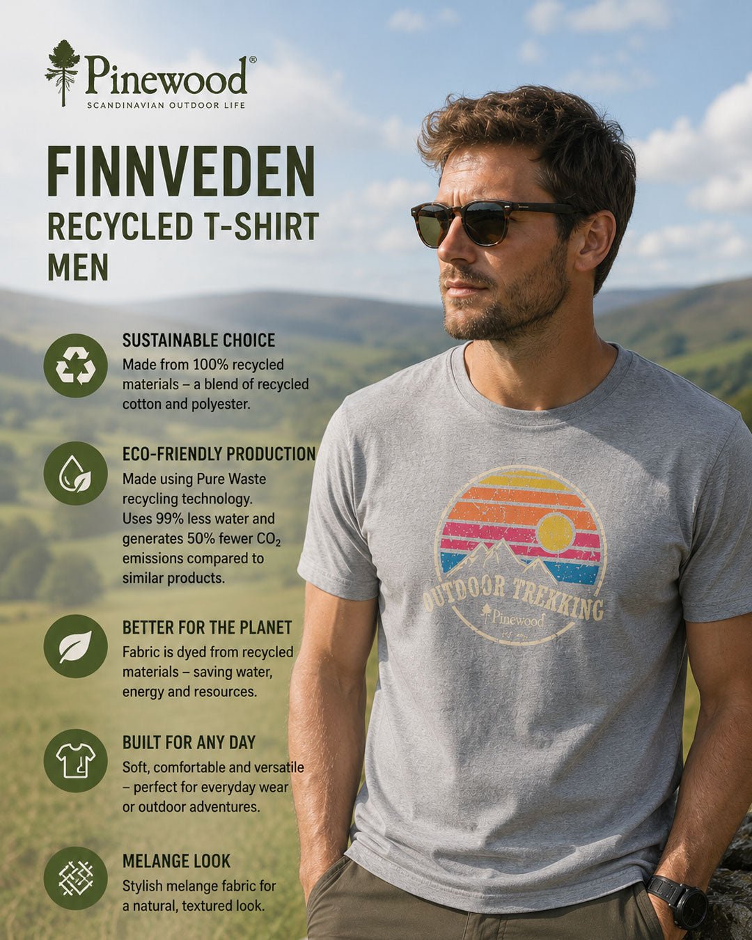 Pinewood - Finnveden Recycled T-shirt Mens short sleeve tee / t-shirt Pinewood T-Shirt