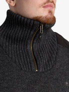 Pinewood Hurricane Men’s Jumper - Windproof Half Zip Sweater Knitted Wool Blend Pinewood Knitwear
