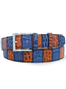 Robert Charles Belts - 1628 Patchwork Blue 40mm Belt / Mens Belt - Made in Italy - 100% Leather