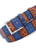 Robert Charles Belts - 1628 Patchwork Blue 40mm Belt / Mens Belt - Made in Italy - 100% Leather