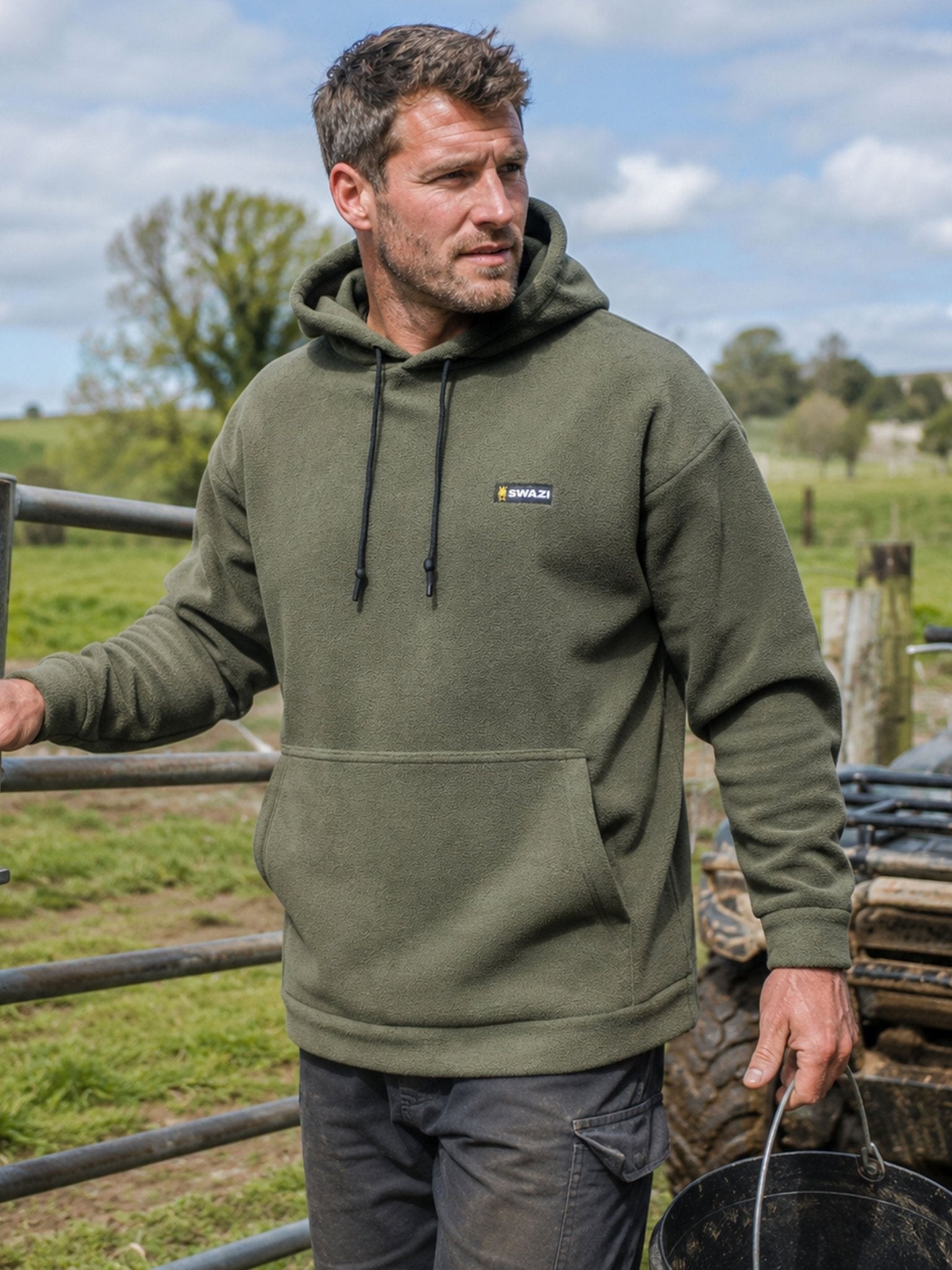 Swazi Clansman Fleece Hoodie for Men – 210gsm Microfleece Mid Layer | with Kangaroo Pocket Swazi Clothing Fleece & Gilet