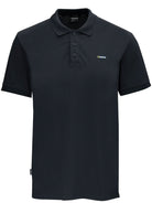 Swazi men's black cotton piqué polo shirt, front view