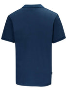 Swazi men's navy cotton piqué polo shirt, back view