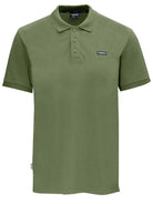 Swazi men's olive green cotton piqué polo shirt, front view
