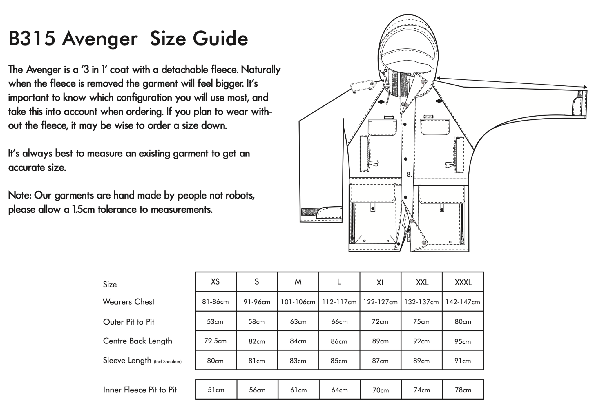 Arktis Arktis - B315 Avenger Waterproof, Breathable Coat / Jacket - Ripstop& Detachable Fleece Outerwear