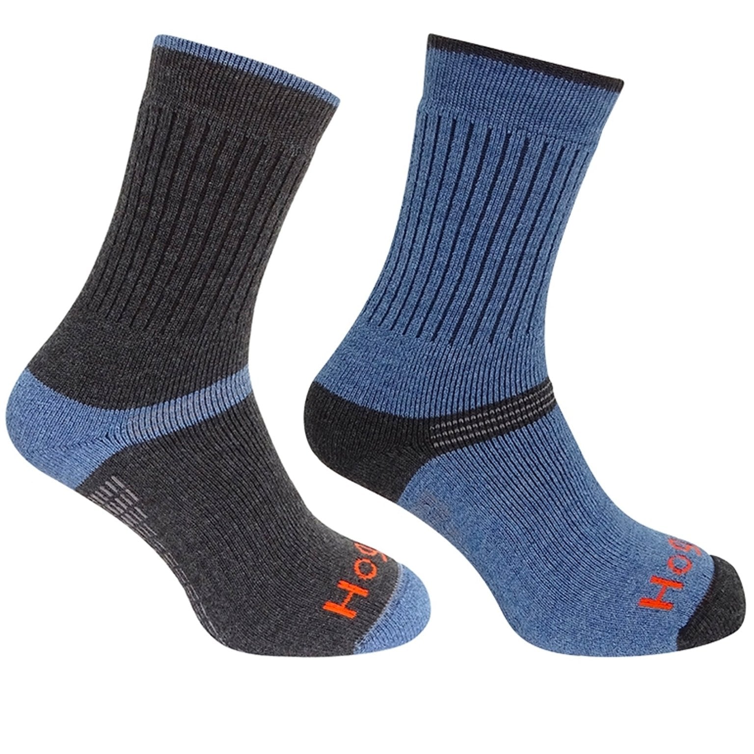 Hoggs of Fife Hoggs of Fife - 1905 Mens Socks in Charcoal/Denim (Twin Pack) - Tech Active Socks