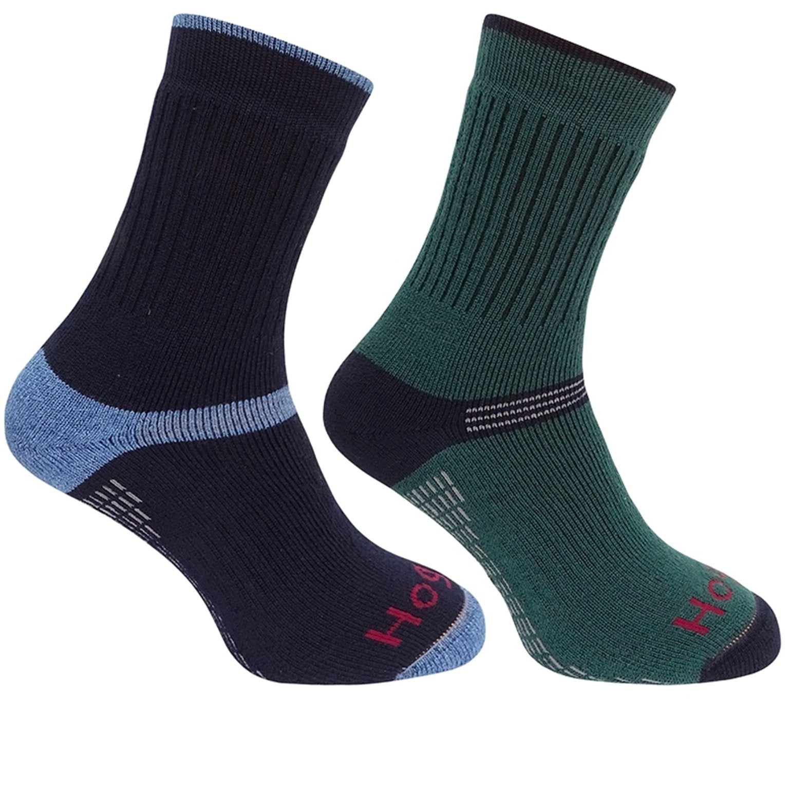 Hoggs of Fife Hoggs of Fife - 1905 Mens Socks in Charcoal/Denim (Twin Pack) - Tech Active Socks
