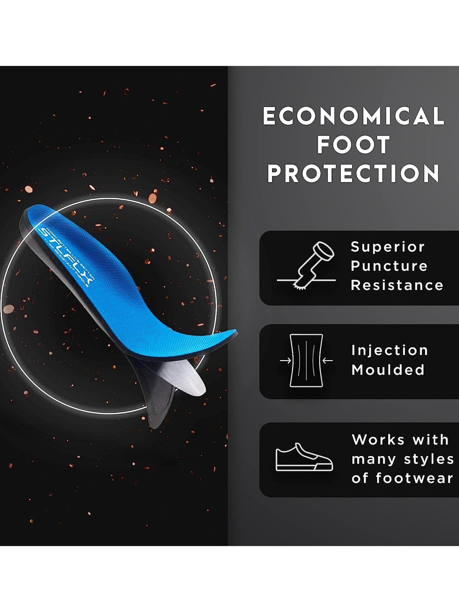 Steel Flex Steel Flex – Unisex safety footwear insole work shoes Puncture Resistant Light Weight in sole Safety Footwear