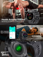 Telsa TELSA UK - Smart Watch Waterproof IP67 military style mens Sports & fitness digital Watch with Touch Screen display, Fitness Watch, Heart Rate, Step counter Smart Watch for men IOS & Android Watch