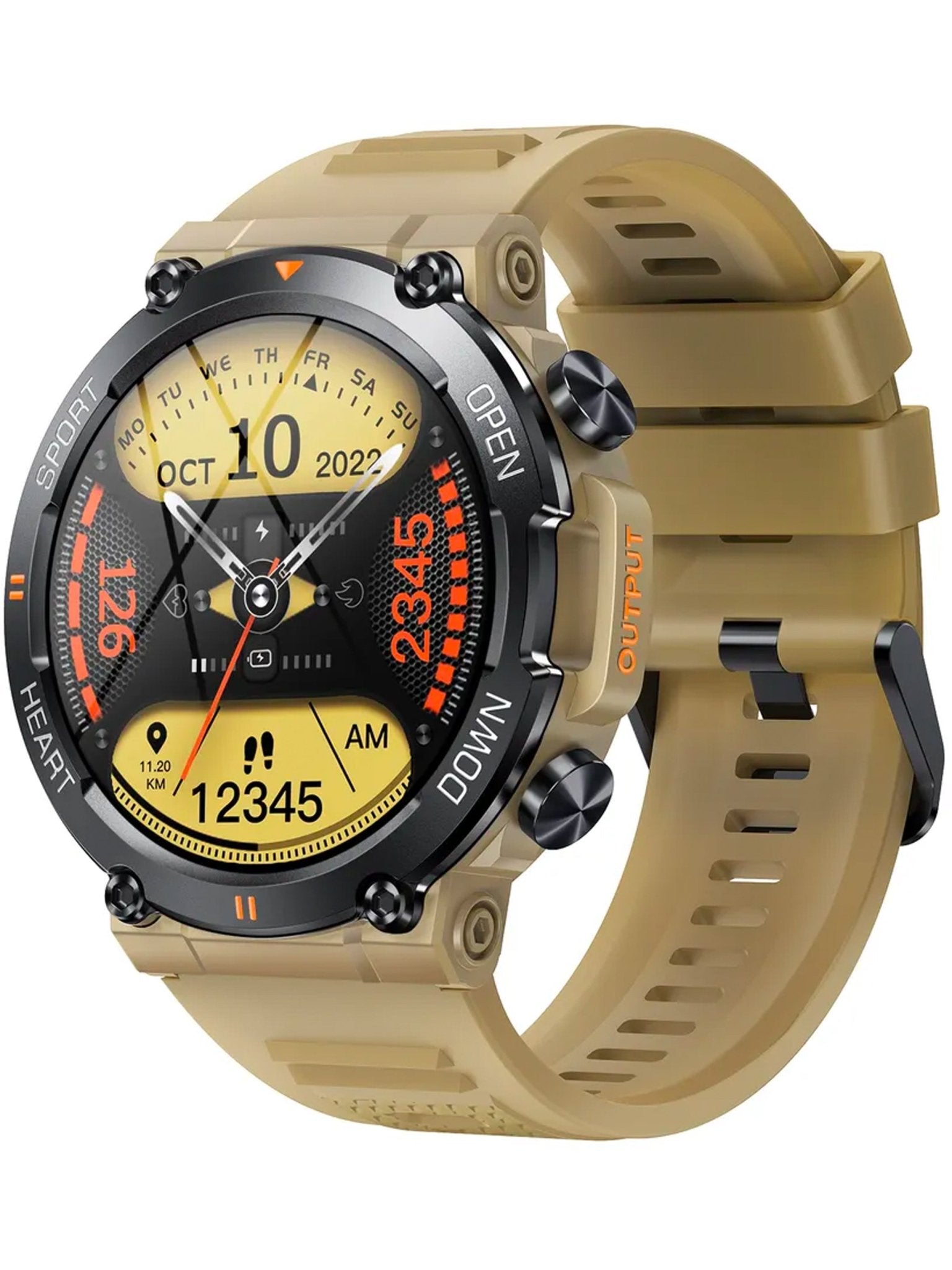 Military style hot sale smart watch