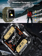 Telsa TELSA UK - Smart Watch Waterproof IP68 military style mens Sports & fitness digital Watch with Touch Screen display, Fitness Watch, Heart Rate, Step counter Smart Watch for men IOS & Android Watch