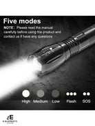 Telsa Telsa - Waterproof Zoom Aluminium LED Tactical Torch Flashlight - Free 2 x 18650 (Flat Top) Batteries Torch